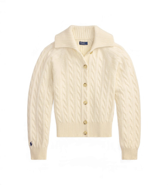 Polo Ralph Lauren Vest van wol en kasjmier met beige kraag