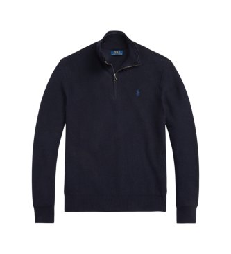 Polo Ralph Lauren Marine-blue piqué-knit cotton sweater