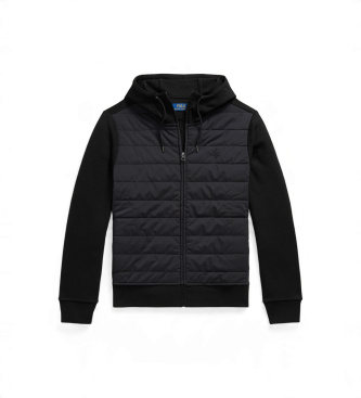 Polo Ralph Lauren Hibridni pulover s kapuco v črni barvi