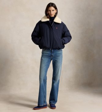 Polo Ralph Lauren Marineblå High Pile Collar dunjakke