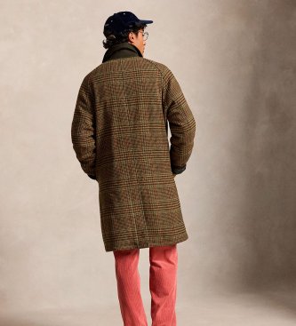 Polo Ralph Lauren Abrigo Langdon de tweed con cuadros marrón