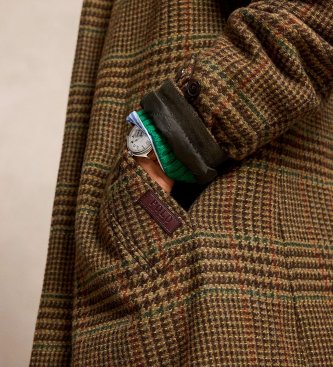 Polo Ralph Lauren Abrigo Langdon de tweed con cuadros marrón