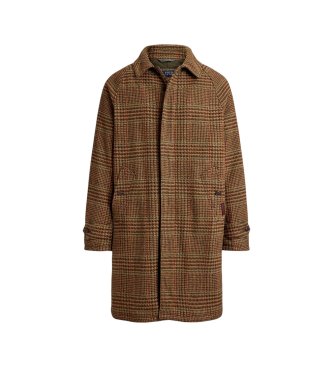 Polo Ralph Lauren Abrigo Langdon de tweed con cuadros marrón