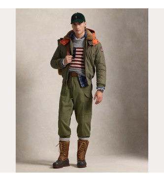 Polo Ralph Lauren Ovčji ovratnik s puhovim ovratnikom Bomber Coat zelena