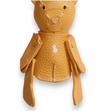 Polo Ralph Lauren Adorno Polo Bear in pelle per borsa arancione