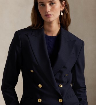 Polo Ralph Lauren Blazer cortado azul-marinho com duplo peito