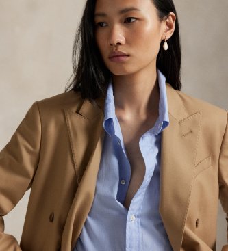 Polo Ralph Lauren Blazer castanho de lã com duplo peito