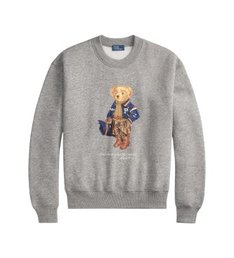 Polo Ralph Lauren Sweatshirt i fleece med Polo Bear i grått