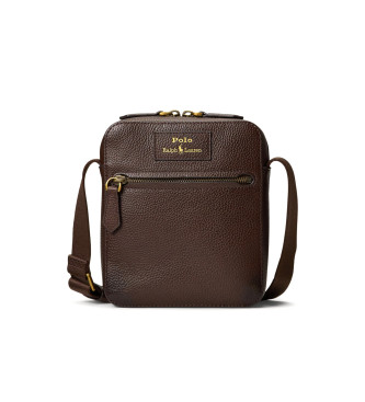Polo Ralph Lauren Bruine schoudertas van generfd leer