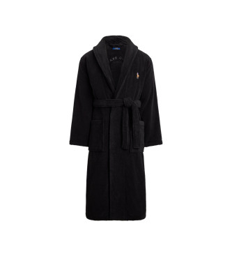 Polo Ralph Lauren Bata de rizo de algodn con Polo Bear negro