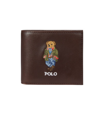 Polo Ralph Lauren Brązowy portfel ze skóry niedźwiedzia