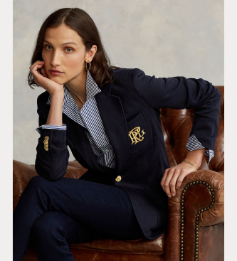 Polo Ralph Lauren Double jacquard knitted navy blazer