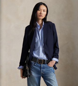 Polo Ralph Lauren Marineblauwe blazer van wol met elastaan