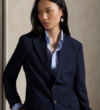 Polo Ralph Lauren Marineblauwe blazer van wol met elastaan