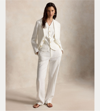 Polo Ralph Lauren Blazer de lino con botonadura sencilla blanco