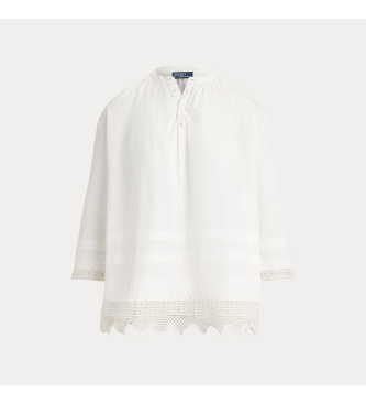 Polo Ralph Lauren Bomuldsbluse med hvid broderi