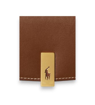 Polo Ralph Lauren Brown leather Polo ID chain bag wallet