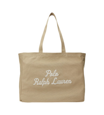 Polo Ralph Lauren Bruine geborduurde canvas tas