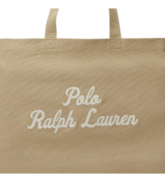 Polo Ralph Lauren Bruine geborduurde canvas tas