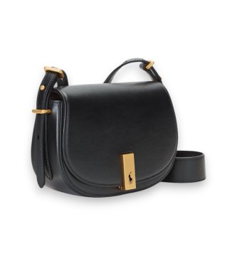 Polo Ralph Lauren Bolsa de couro Saddle preta
