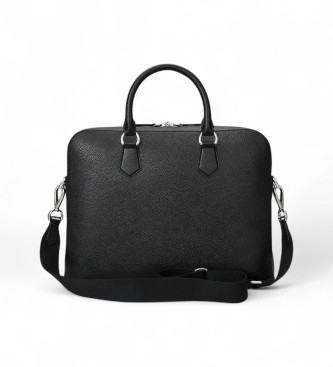 Polo Ralph Lauren Borsa da viaggio in pelle martellata nera