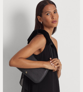 Lauren Ralph Lauren Sac moyen en cuir Danni avec dessin crois noir