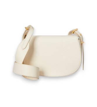 Polo Ralph Lauren Sac saddle Polo ID en cuir blanc cassé