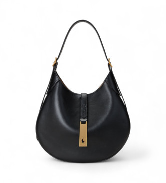 Polo Ralph Lauren Polo ID Schultertasche aus Leder klein schwarz