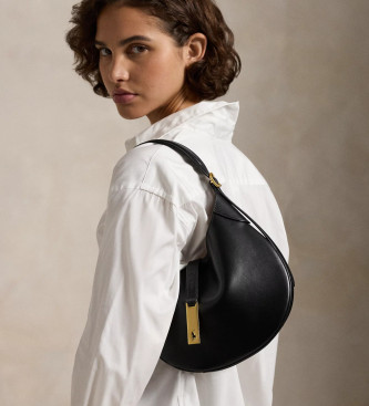 Polo Ralph Lauren Polo ID Schultertasche aus Leder klein schwarz