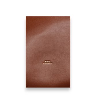Polo Ralph Lauren Brown elongated Bellport leather tote bag