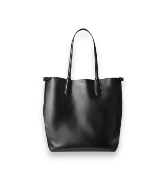 Polo Ralph Lauren Black elongated Bellport leather tote bag