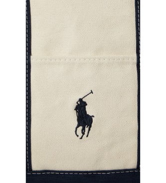 Polo Ralph Lauren Borsa tote in tela Big Pony color bianco sporco