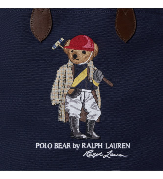 Polo Ralph Lauren Totebag i canvas med polotr�ja med bj�rn i marinbl� f�rg