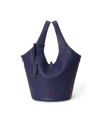 Polo Ralph Lauren Polo Play tote bag van leer, marineblauw