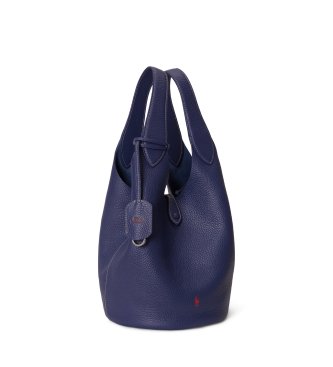 Polo Ralph Lauren Polo Play tote bag van leer, marineblauw
