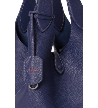 Polo Ralph Lauren Polo Play tote bag van leer, marineblauw
