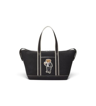 Polo Ralph Lauren Bolsa tote shopper pequena com Polo Bear preta