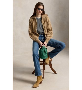 Polo Ralph Lauren Polo Play groene leren tote en crossbody tas
