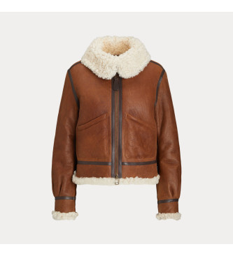 Polo Ralph Lauren Rjava usnjena bombera Aviator