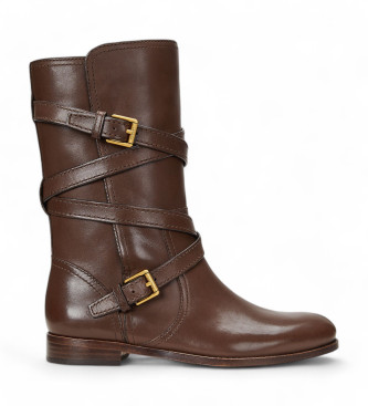 Lauren Ralph Lauren Bottes en cuir Briannah marron