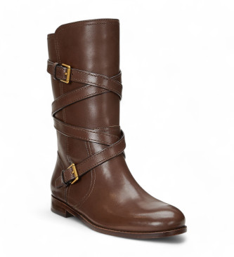 Polo Ralph Lauren Botas de Piel Briannah marrn