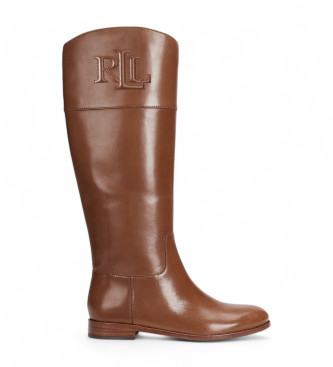 Polo Ralph Lauren Botas Justine em pele castanha