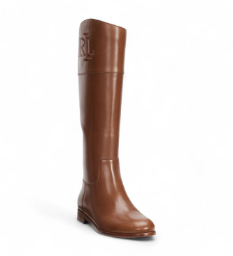 Polo Ralph Lauren Justine brown leather boots