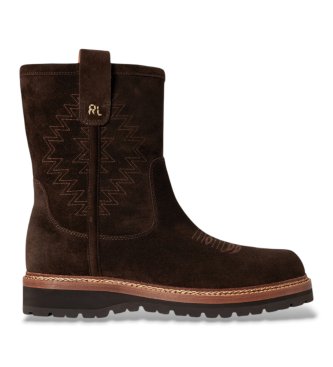 Polo Ralph Lauren Botines de piel Alpine Pull marrón