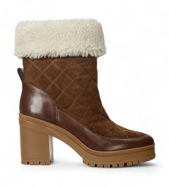 Lauren Ralph Lauren Bottines en cuir Coraline avec peau de mouton marron