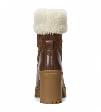 Lauren Ralph Lauren Bottines en cuir Coraline avec peau de mouton marron