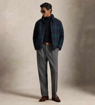 Polo Ralph Lauren Langdon-Jacke aus Tweed mit grünem Karomuster