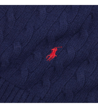 Polo Ralph Lauren Bufanda con lana en punto de ochos marino