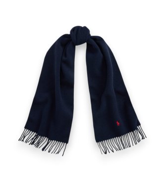 Polo Ralph Lauren Écharpe en laine à franges marine