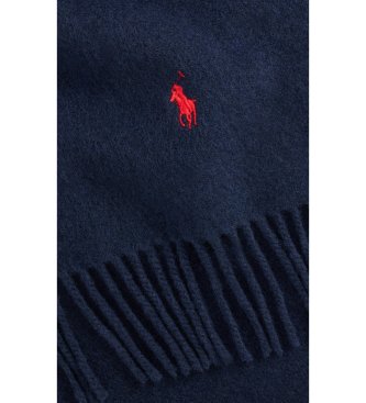 Polo Ralph Lauren Écharpe en laine à franges marine